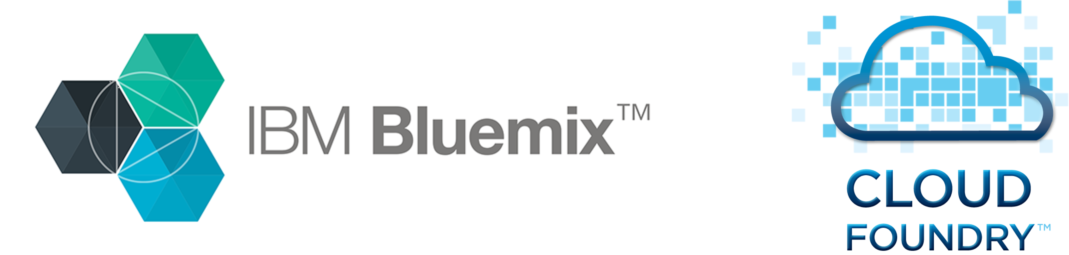 Logos of Bluemix and Cloud Foundery
